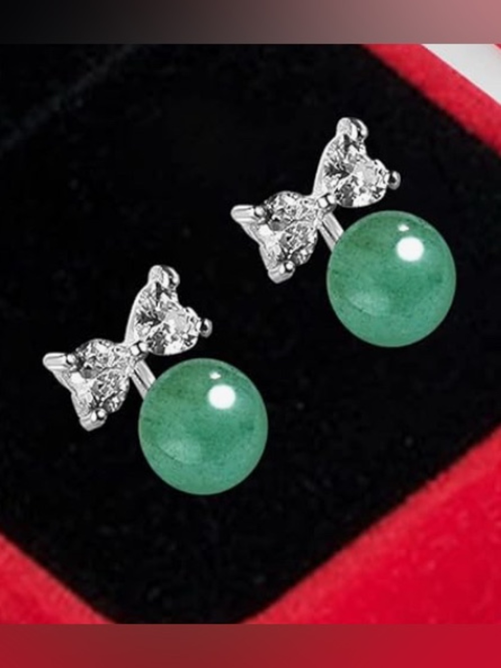 Gorgeous Neiman Marcus Sterling SilverJade Topaz Bow Stud earrings